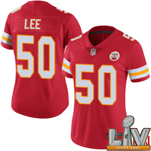 Cheap Super Bowl LV 2021 Women Kansas City Chiefs 50 Lee Darron Red Team Color Vapor Untouchable Limited Player Nike NFL Jersey